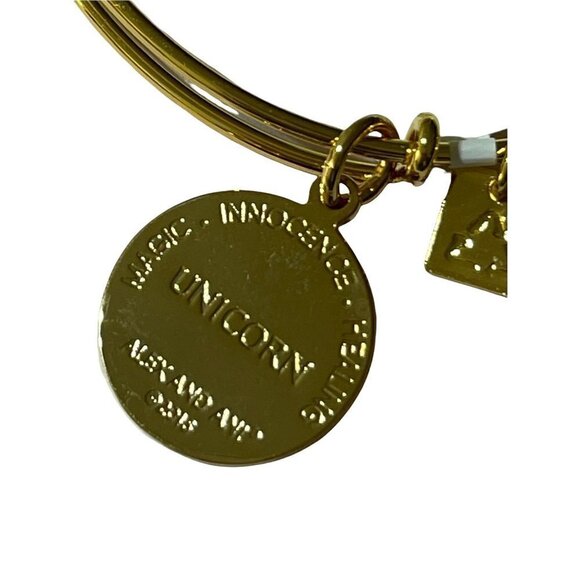 NWT Alex And Ani Gold Unicorn Charm Bangle Children's Miracle Network Hospitals - Picture 4 of 6